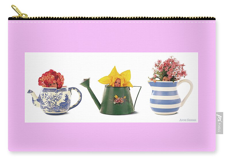Watering Can Carry-all Pouch featuring the photograph Watering Cans by Anne Geddes