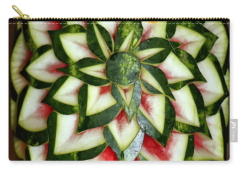 Watermelon Zip Pouch featuring the photograph Watermelon Art by Teresa Zieba