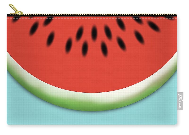 Minimalism Zip Pouch featuring the digital art Watermelon Slice by Jason Freedman