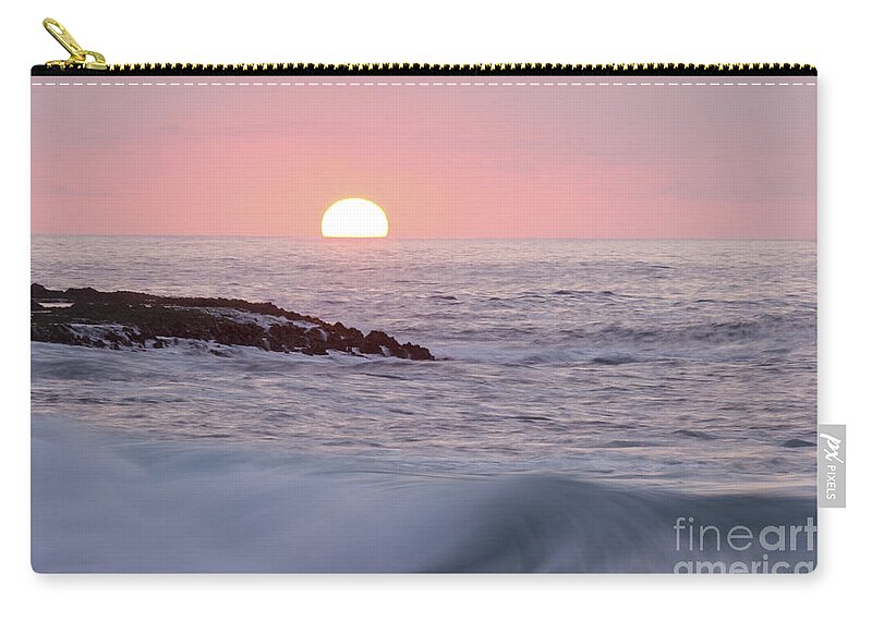 Beautiful Zip Pouch featuring the photograph Wave at Sunset by Vince Cavataio - Printscapes