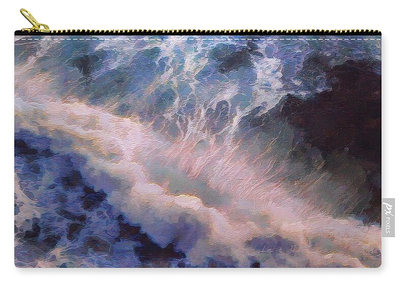 Wave Zip Pouch featuring the painting Wave by Lelia DeMello