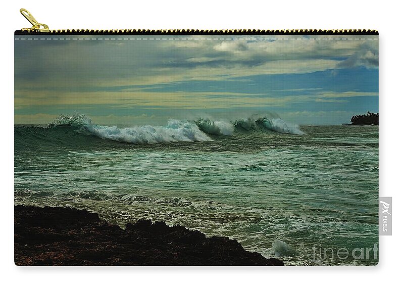 Wave Zip Pouch featuring the photograph Wave Surge by Craig Wood