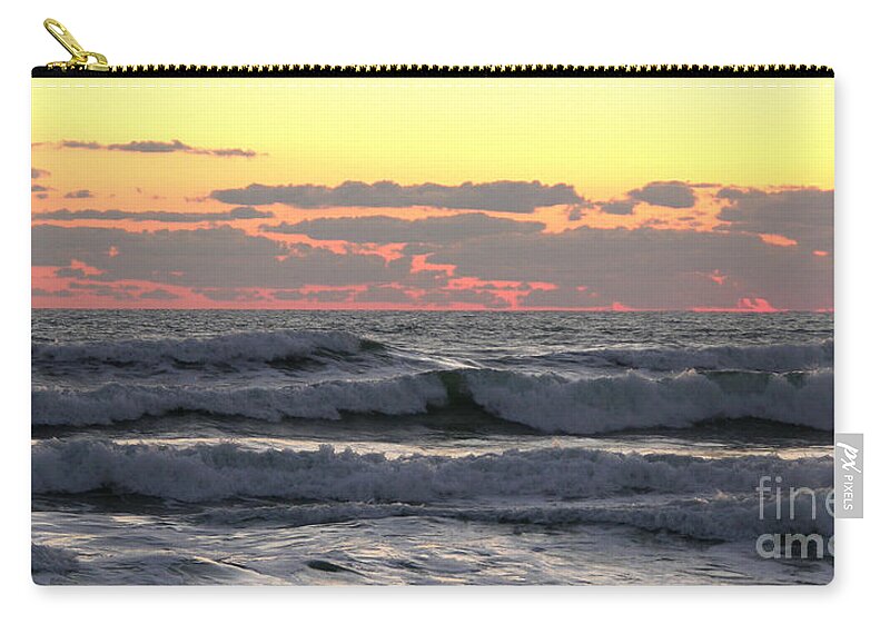 Wave Prints Zip Pouch featuring the photograph Waves at dawn 5-3-15 by Julianne Felton