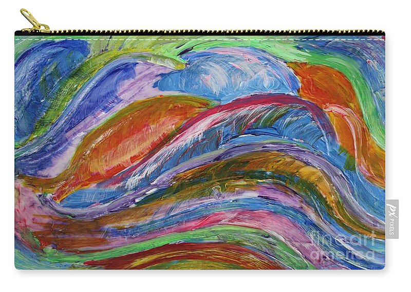 Waves Of Color Zip Pouch featuring the painting Waves of Color by Sarahleah Hankes