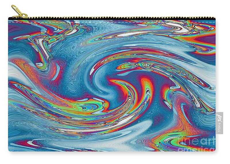  Zip Pouch featuring the digital art Waves of rainbow by Gerald Kloss