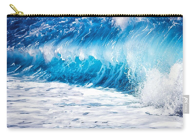 Ocean Zip Pouch featuring the digital art Waves by Pennie McCracken