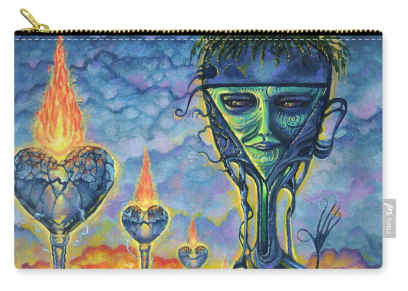 Heartbreak Zip Pouch featuring the painting Waving Goodbye by Mark Cooper