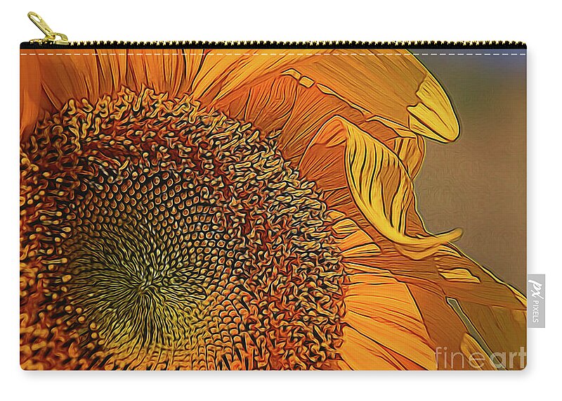 Painting Zip Pouch featuring the painting Waving Sun Petals by Janice Pariza