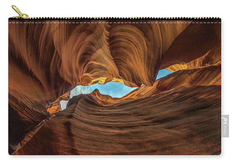 Antelope Canyon Zip Pouch featuring the photograph Wavy by Bryan Xavier