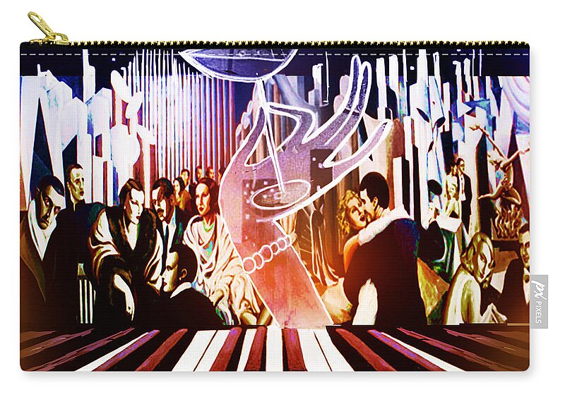 Art Deco Zip Pouch featuring the painting Wayward by John Gholson
