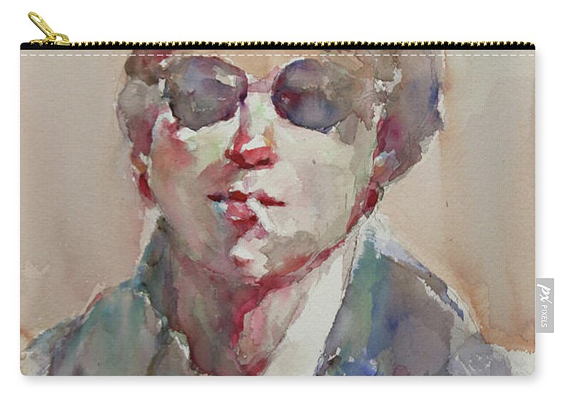 Watercolor Zip Pouch featuring the painting WC Portrait 1630 My Brother Ryeong by Becky Kim