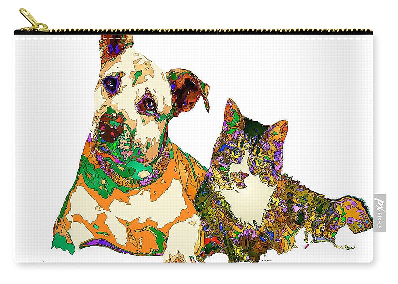 Dog Zip Pouch featuring the digital art We Make People Happy for a Living. Pet Series by Rafael Salazar