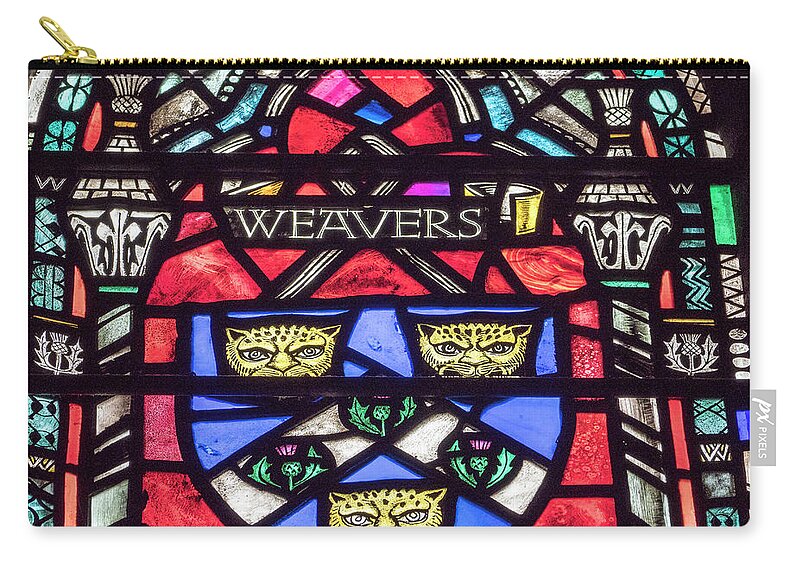 Church Zip Pouch featuring the photograph Weavers Stained Glass by Jean Noren