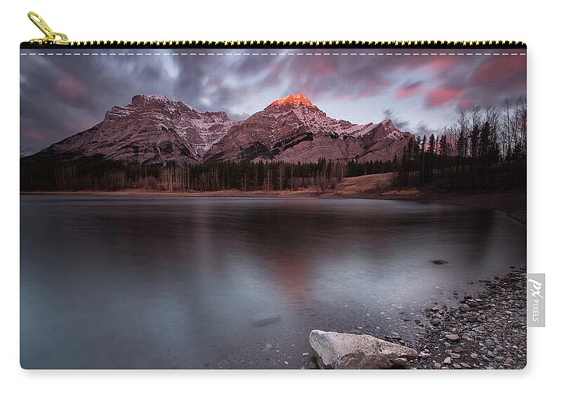 Andscape Zip Pouch featuring the photograph Wedge Pond Dawn by Celine Pollard