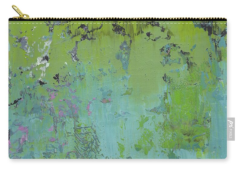 Abstract Zip Pouch featuring the painting Weeping Willows by Marcy Brennan