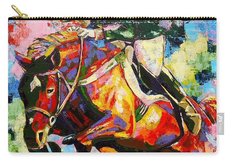 Horse Zip Pouch featuring the painting Weightless by Angie Wright