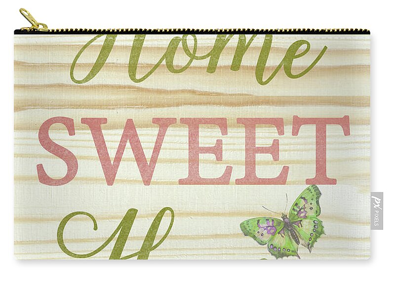 Welcome Zip Pouch featuring the digital art Welcome Home-D by Jean Plout
