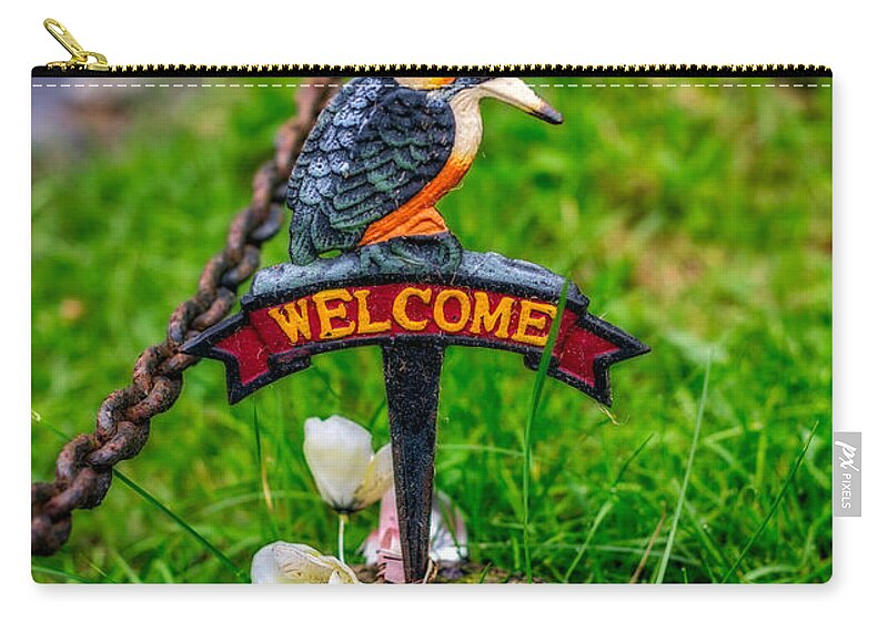 Sign Zip Pouch featuring the photograph Welcome Sign by Adrian Evans