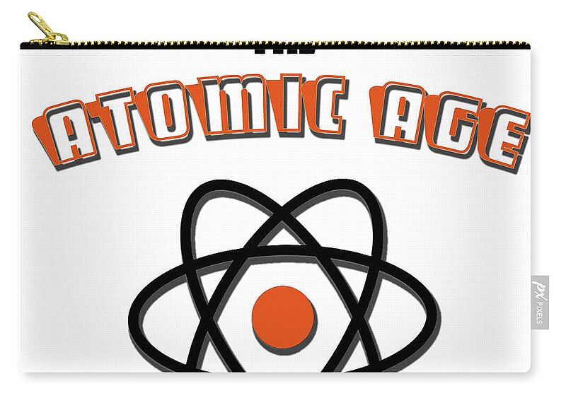 Vintage Zip Pouch featuring the digital art Welcome to the Atomic Age by AM FineArtPrints