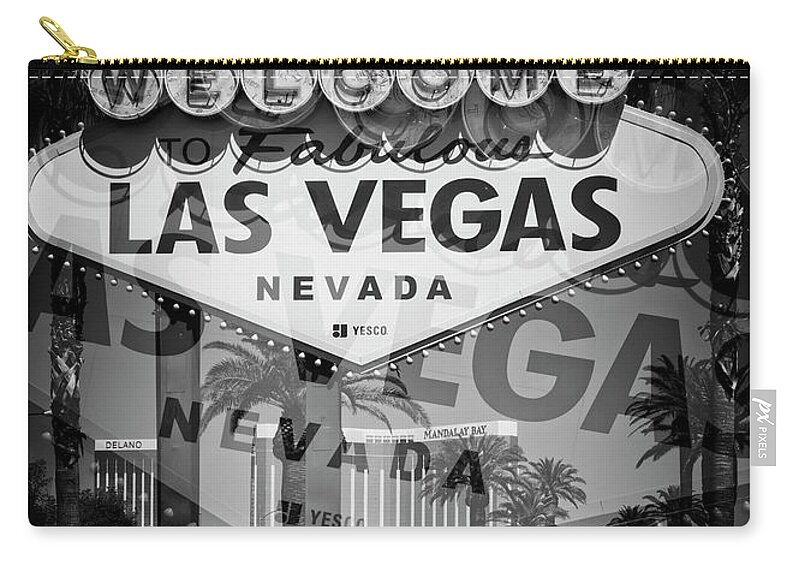 Las Zip Pouch featuring the photograph Welcome To Vegas XIV by Ricky Barnard
