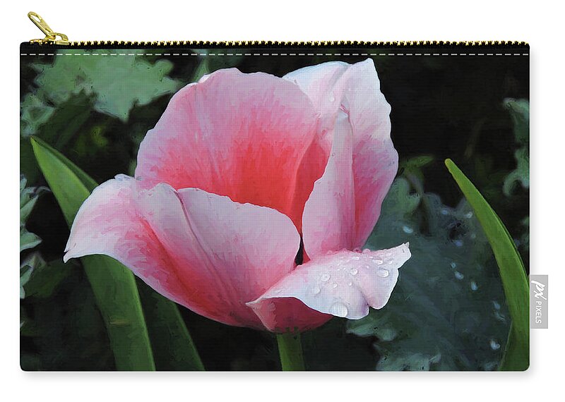Atlanta Zip Pouch featuring the photograph Welcome Tulip by Penny Lisowski