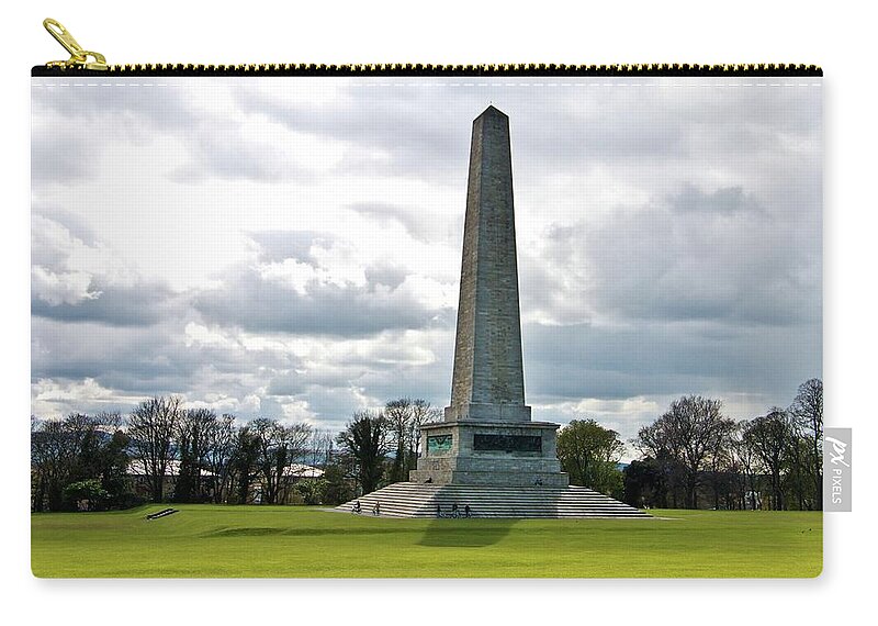 Wellington Monument Zip Pouch featuring the photograph Wellington Monument in Phoenix Park by Marisa Geraghty Photography