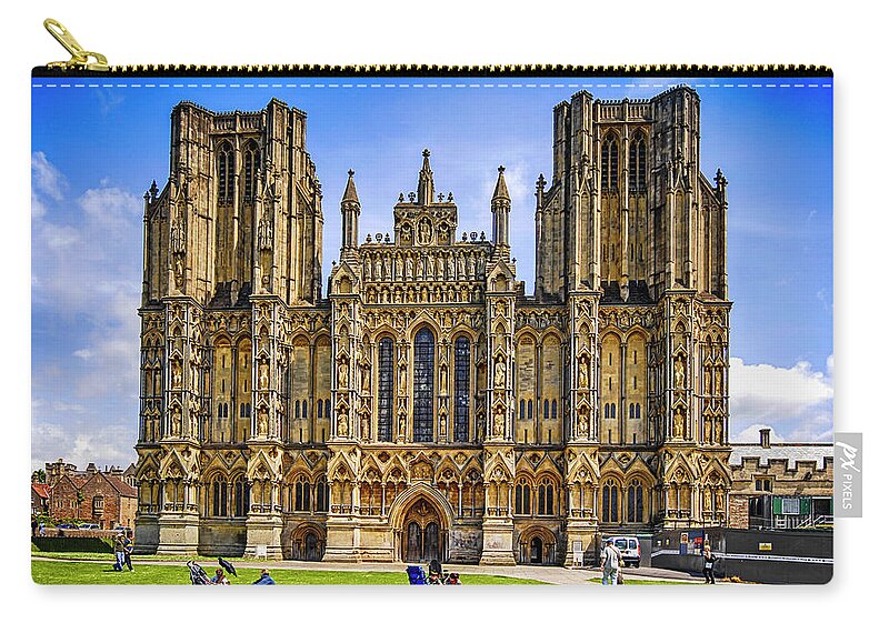 Anglican Zip Pouch featuring the photograph Wells Cathedral, Somerset UK by Chris Smith