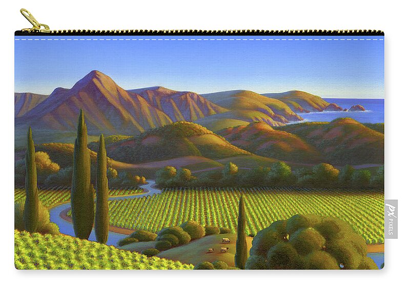 California Dreaming Zip Pouch featuring the painting West Coast Dreaming by Robin Moline