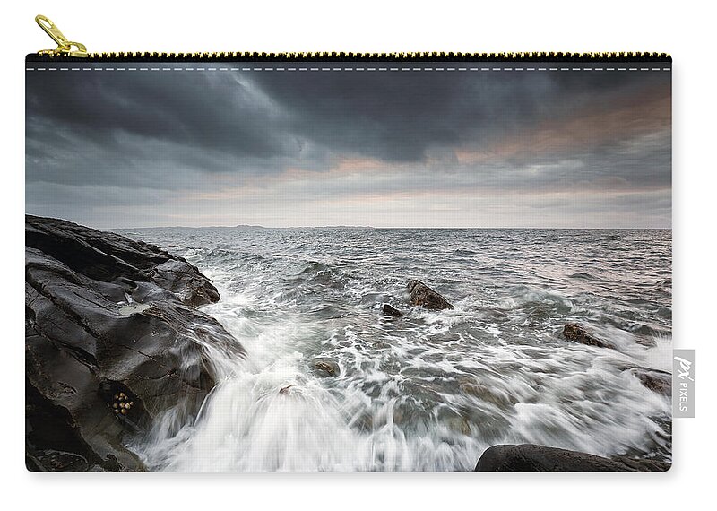 Kintyre Zip Pouch featuring the photograph West Coast Shore by Grant Glendinning