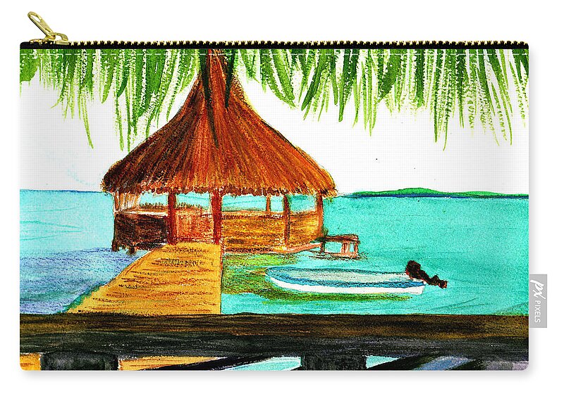West End Zip Pouch featuring the painting West End Roatan by Donna Walsh