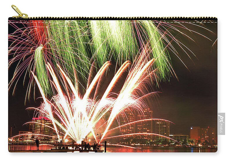 Delray Zip Pouch featuring the photograph West Palm Beach Sunfest Fireworks 4 by Ken Figurski