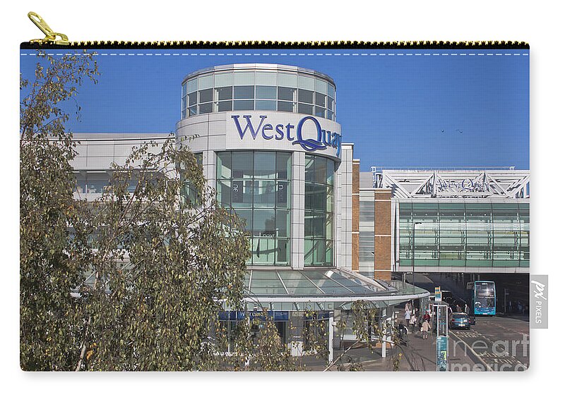 West Quay Zip Pouch featuring the photograph West Quay Southampton by Terri Waters