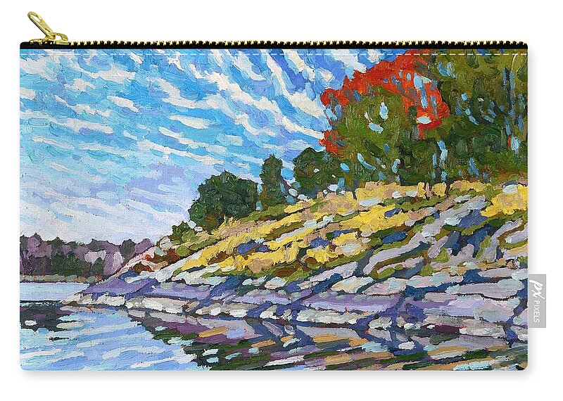 1707 Zip Pouch featuring the painting West Shore by Phil Chadwick