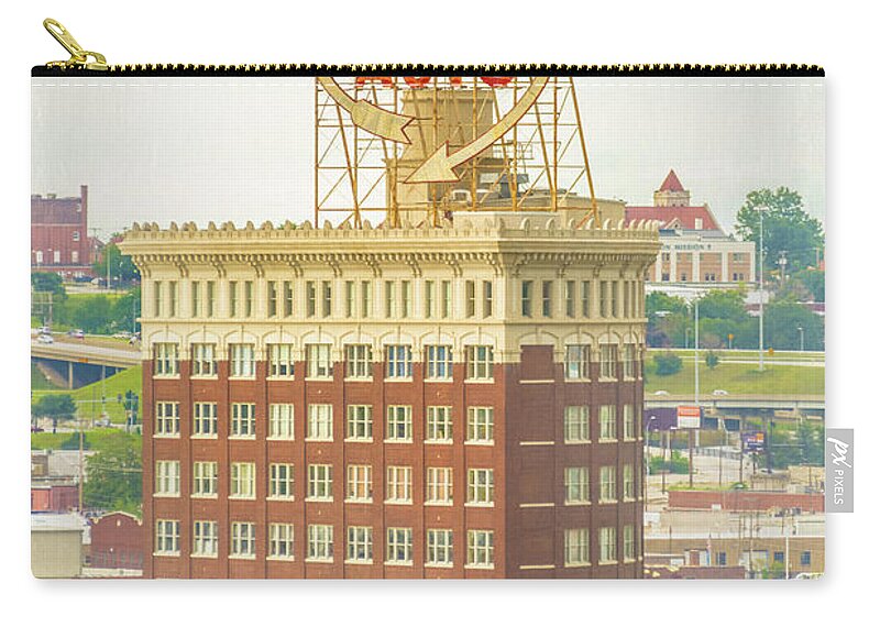 Western Auto Building In Kansas City Zip Pouch featuring the photograph Western Auto by Pamela Williams