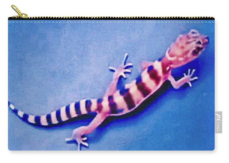Arizona Zip Pouch featuring the photograph Western Banded Gecko by Judy Kennedy
