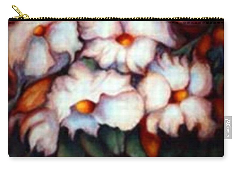 Flower Artwork Carry-all Pouch featuring the painting Western Flowers by Jordana Sands