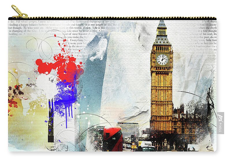 England Zip Pouch featuring the digital art Westminster by Nicky Jameson