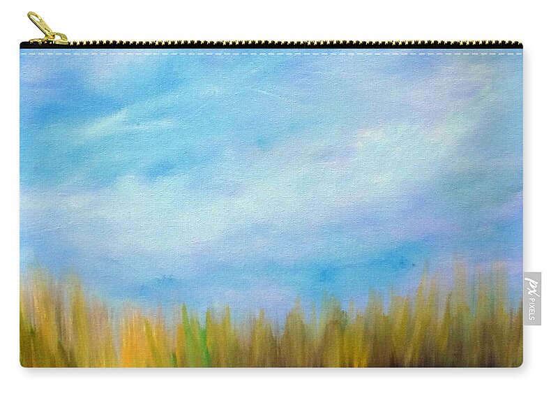 Wetlands Zip Pouch featuring the painting Wetlands Morning by Katy Hawk
