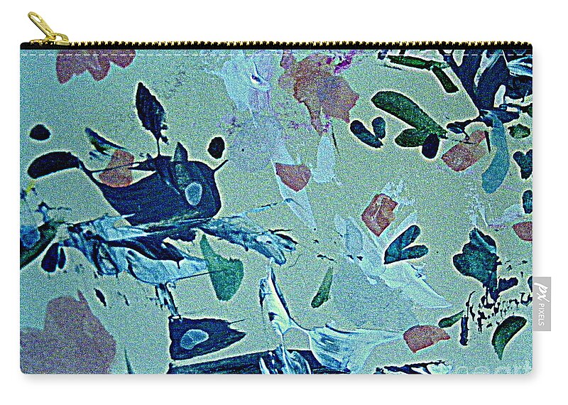 Abstract Acrylic And Gouache Painting Zip Pouch featuring the painting Whale Ride by Nancy Kane Chapman