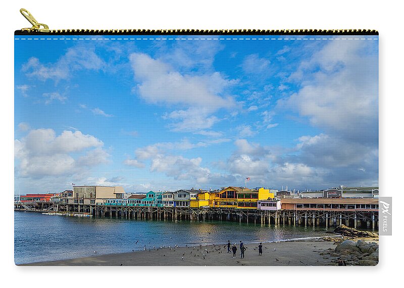 Monterey Carry-all Pouch featuring the photograph Wharf and Beach by Derek Dean