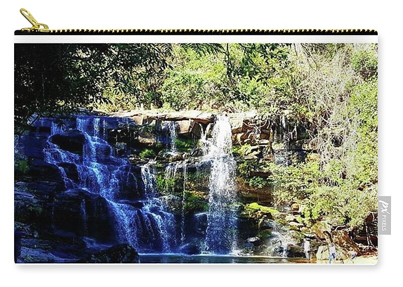 Scenery Zip Pouch featuring the photograph What A Beautiful Waterfall Lay Beneath by CaESaR ZN