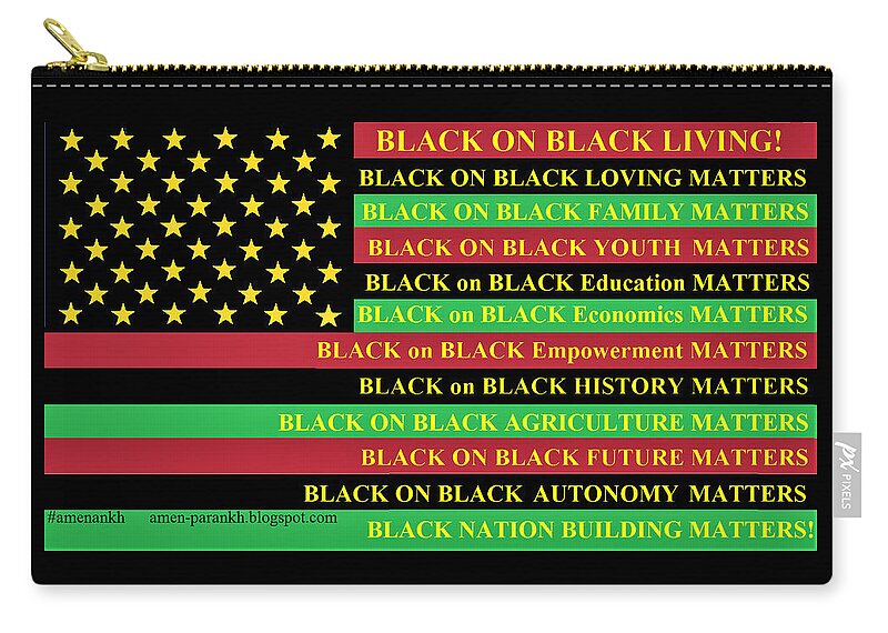 Graphic Design Zip Pouch featuring the digital art What About Black on Black Living? by Adenike AmenRa