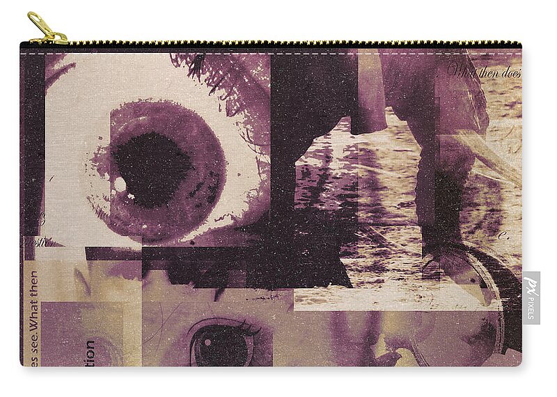 Abstract Zip Pouch featuring the digital art What does the eye see by Cathy Anderson