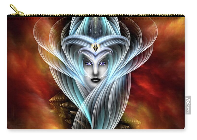 What Dreams Are Made Of Carry-all Pouch featuring the digital art What Dreams Are Made Of Fractal Fantasy Art by Rolando Burbon