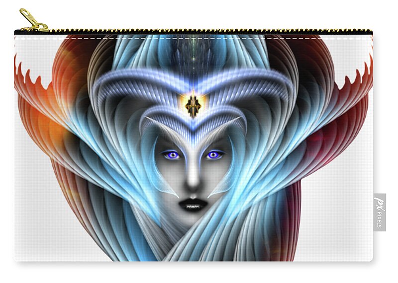 Arsencia Carry-all Pouch featuring the digital art What Dreams Are Made Of GeomatCLR Fractal Portrait by Rolando Burbon