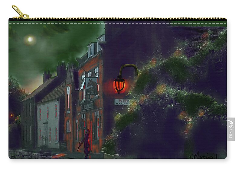 Bay Horse Zip Pouch featuring the painting What if Grimshaw came to Kilham by Glenn Marshall