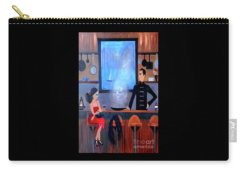 Food Carry-all Pouch featuring the painting What's Cookin'? by Artist Linda Marie