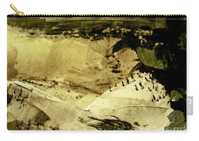 Abstract Landscape Painting Zip Pouch featuring the painting What's Left of My Mountain by Nancy Kane Chapman