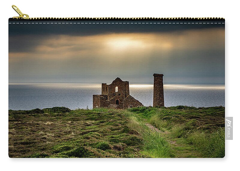 Wheal Coates Zip Pouch featuring the photograph Wheal Coates Sunspots by Framing Places
