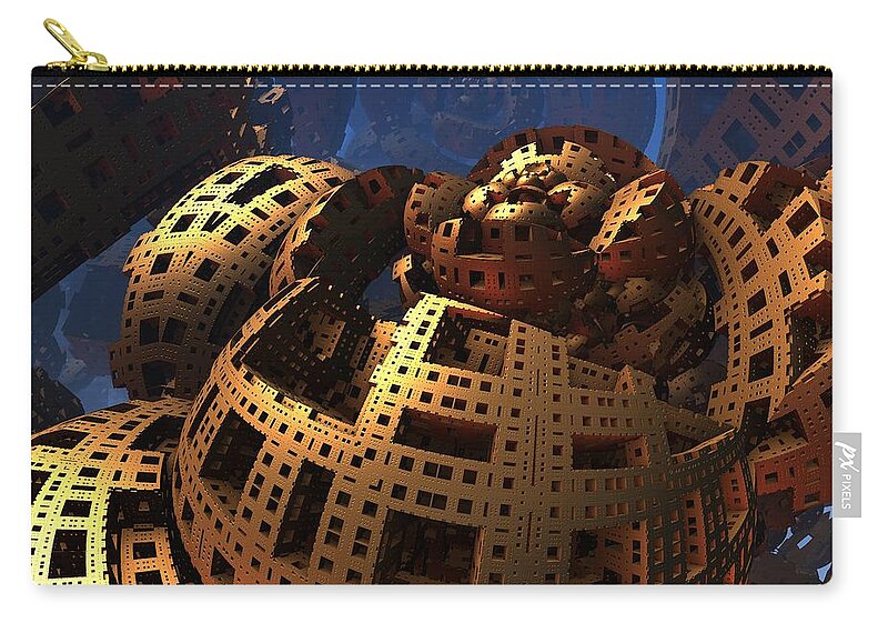 3d Fractal Zip Pouch featuring the digital art When Black Friday Comes by Lyle Hatch